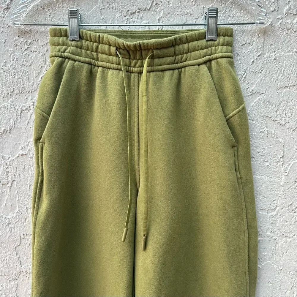 LULULEMON‎ Sweatpants Women 0 Loungeful High-Rise Wide Leg Crop Bronze Green 22”